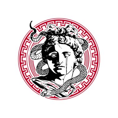 Tanrı 'nın yılanlı kafasının vektör çizimi