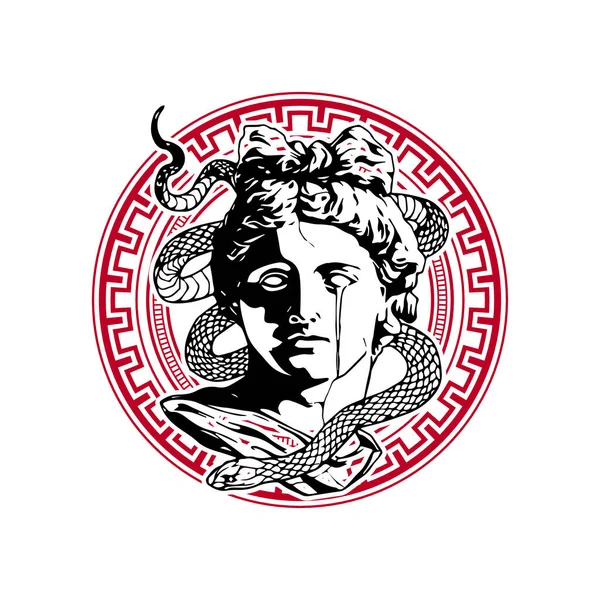 Tanrı 'nın yılanlı kafasının vektör çizimi