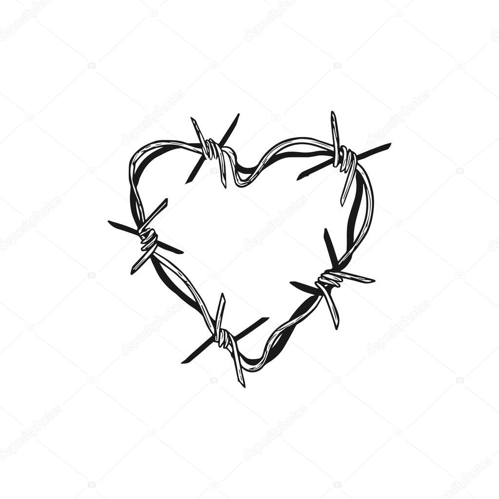 heart shaped thorn chain vector