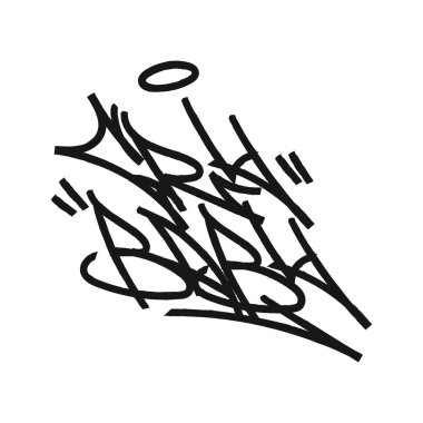bebek ağlaması graffiti konsepti yazma vektörü