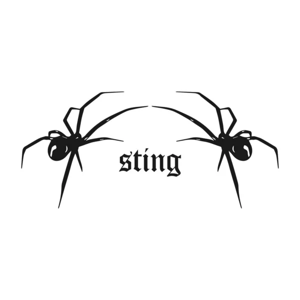 vector illustration of two spider silhouettes