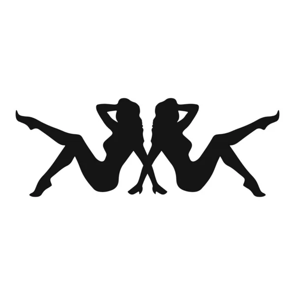 Vector Illustration Two Women Silhouettes — стоковый вектор