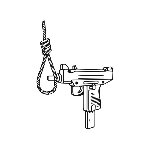 Vector Illustration Firearm Rope — Διανυσματικό Αρχείο