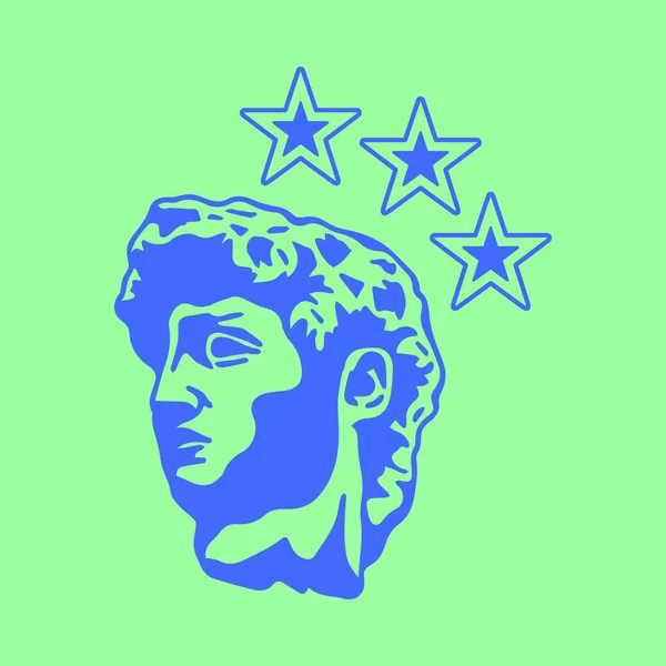 Greek Statue Head Vector Illustration — Διανυσματικό Αρχείο