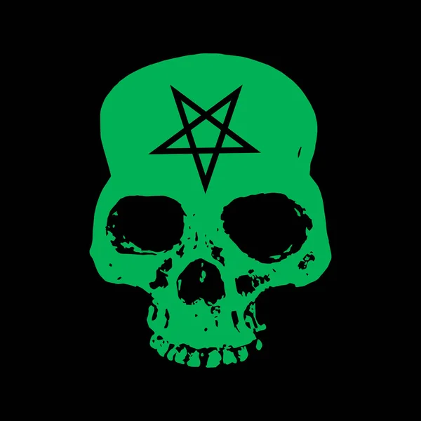 skull silhouette vector with star symbol