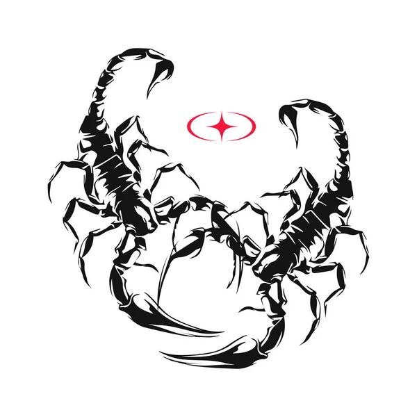 Vector Two Scorpion Silhouette Concept — стоковый вектор