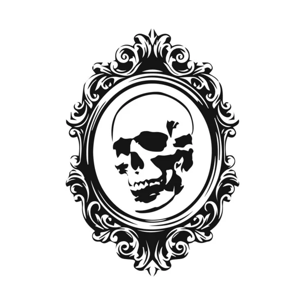 Skull Vector Concept Frame — Vetor de Stock