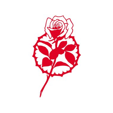 red rose flower silhouette vector concept
