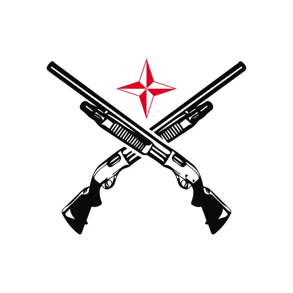 Vector Illustration Two Shotguns — Stock Vector