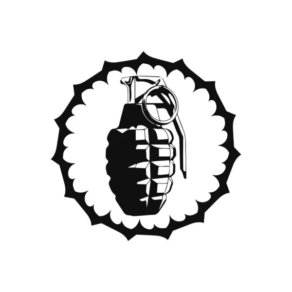Vector Illustration Grenade Circle — Vetor de Stock