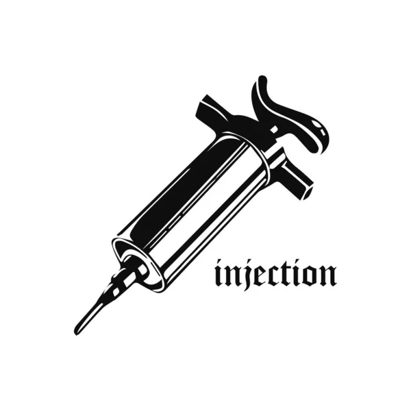 Concept Injection Silhouette Illustration Vector — Stock Vector