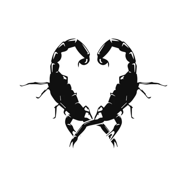 Vector Heart Shaped Scorpion Concept — стоковый вектор