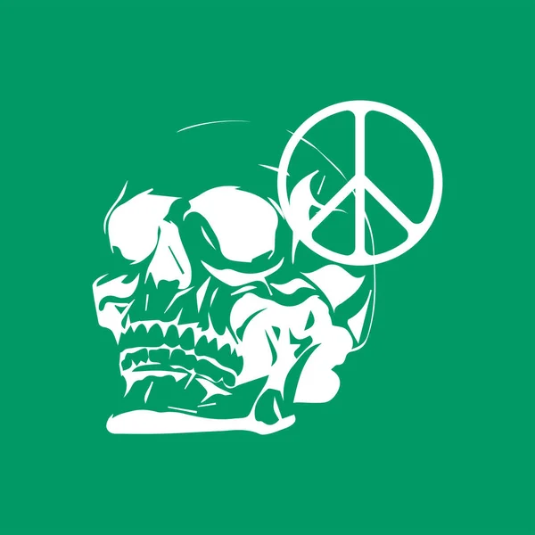 Skull Silhouette Vector Peace Symbol — стоковый вектор