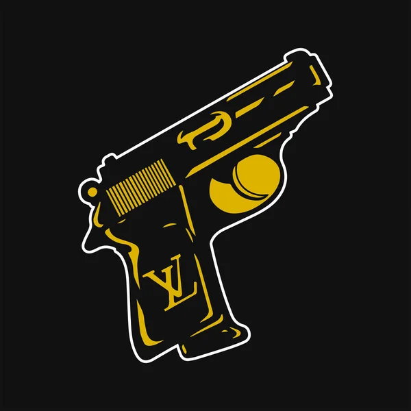 Vector Illustration Hand Gun Concept — Vector de stock