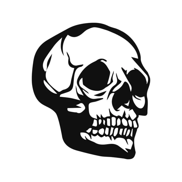 Vector Illustration Skull Silhouette — Vetor de Stock