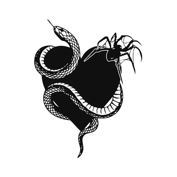 Snake Spider Illustration Vector — Vetor de Stock