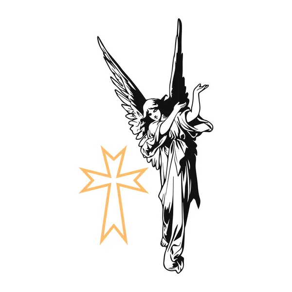 Vector Winged Female Angel Concept — Image vectorielle