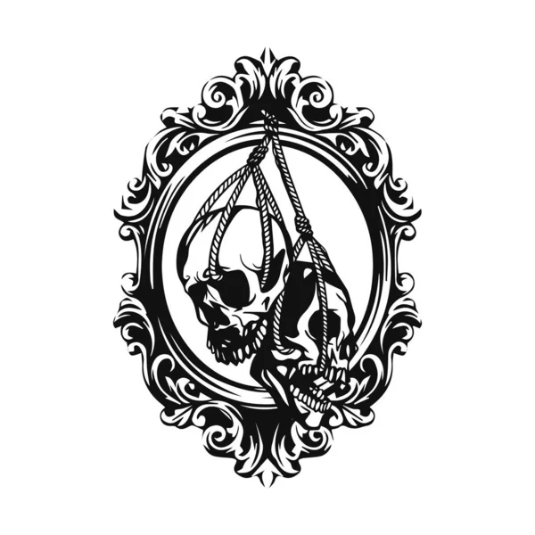 Vector Illustration Skull Rope — Stockový vektor