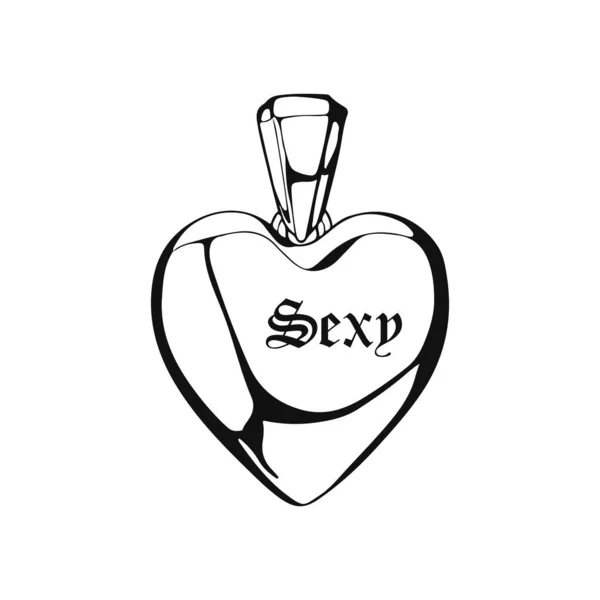 Heart Shaped Perfume Illustration Vector — 图库矢量图片