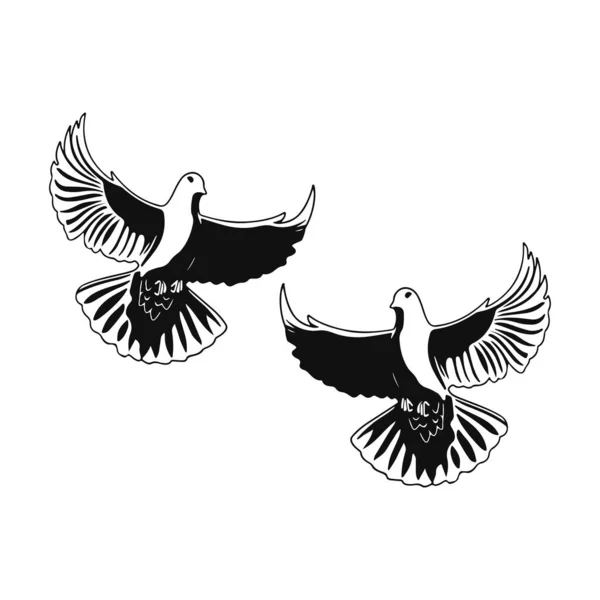 Vector Illustration Two Doves Concept — Vettoriale Stock