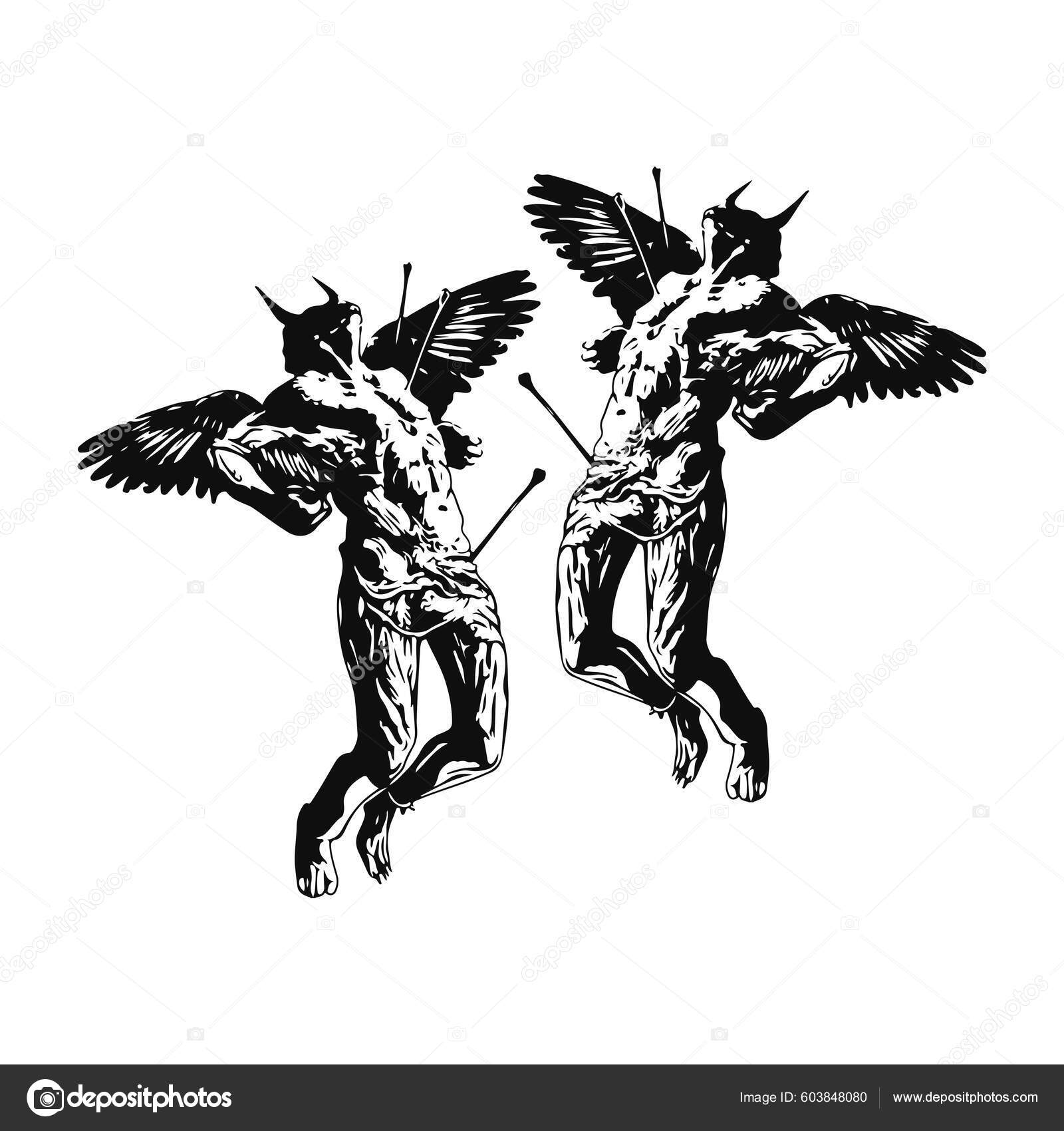 Guardian angel tattoo Vector Art Stock Images | Depositphotos
