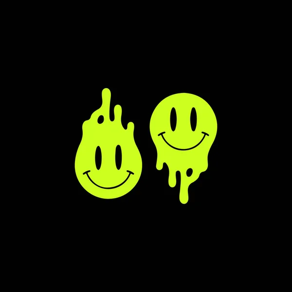 vector two faced green smile