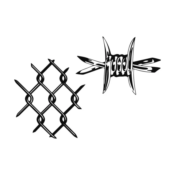 Barbed Wire Concept Vector Illustration — Archivo Imágenes Vectoriales