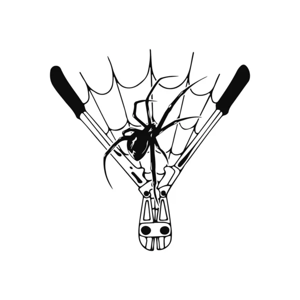 Vektorillustration Der Zange Mit Spinnennetz — Stockvektor