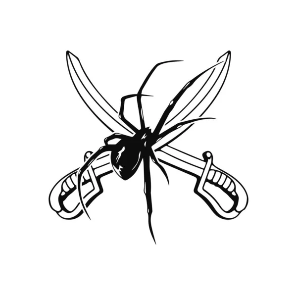 Vektor Ilustrace Meče Pavouka — Stockový vektor