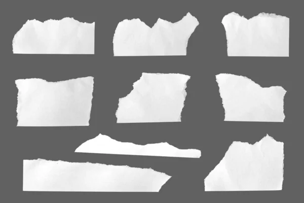 Torn Paper Separate Handmade Piece Gray Background — ストック写真