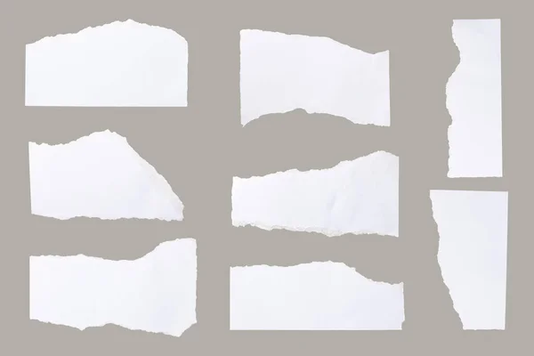 Torn Paper Separate Handmade Piece Gray Background — Stockfoto