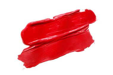 Kırmızı fırça beyaz arkaplanda izole edilmiş. Kırmızı suluboya.