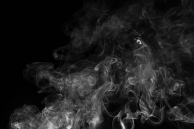 Siyah arkaplanda soyut beyaz duman canlandırması