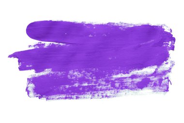 Mor fırça beyaz arkaplanda izole edilmiş. Mor suluboya.