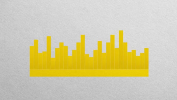 Yellow Paper Spectrum White Paper Background Stop Motion — Vídeos de Stock