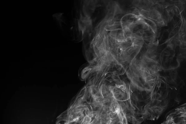 Fumée Blanche Abstraite Animée Sur Fond Noir — Photo