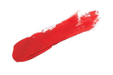 Kırmızı fırça beyaz arkaplanda izole edilmiş. Kırmızı suluboya.