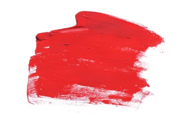 Kırmızı fırça beyaz arkaplanda izole edilmiş. Kırmızı suluboya.
