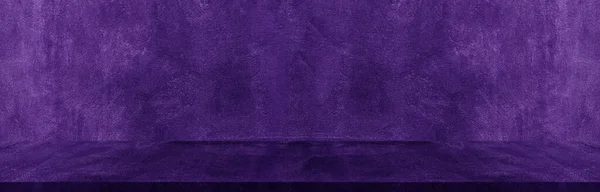 Purple room background wide horizontal decorative cement wall with abstract wallpaper background. Design.