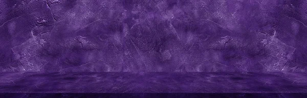 Purple room background wide horizontal decorative cement wall with abstract wallpaper background. Design.