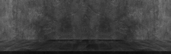 Ciemny Czarny Szeroki Poziome Dekoracyjne Cementu Ściana Pokój Tło Światła — Zdjęcie stockowe