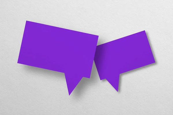 Purple Paper Cut Speech Balloon Shape Isolated White Background Design — Stok Foto