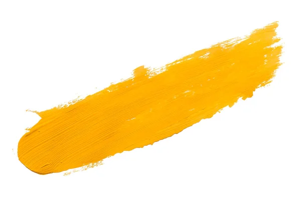 Gelber Pinsel Isoliert Auf Weißem Hintergrund Gelbe Aquarelle — Stockfoto