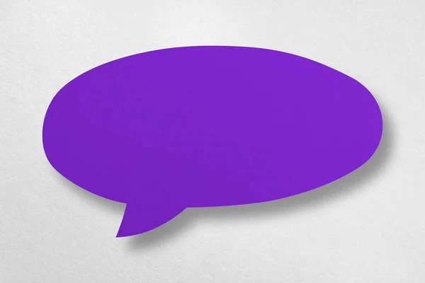 Purple Paper Cut Speech Balloon Shape Isolated White Background Design — Stockfoto