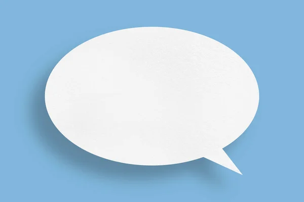 White Paper Speech Bubbles Isolated Blue Background Communication Bubbles Design — Stockfoto