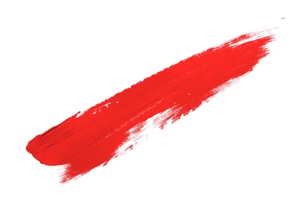 Piros Ecset Elszigetelt Fehér Háttérrel Vörös Akvarell — Stock Fotó