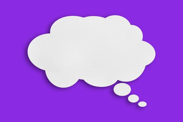 White Cloud Paper Speech Bubble Shape Purple Background Design — Stockfoto