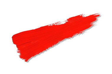 red brush and shadow isolated on a white background.