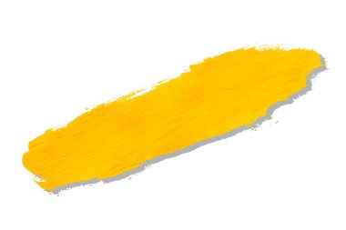 yellow brush and shadow isolated on a white background.