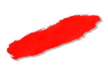 red brush and shadow isolated on a white background.